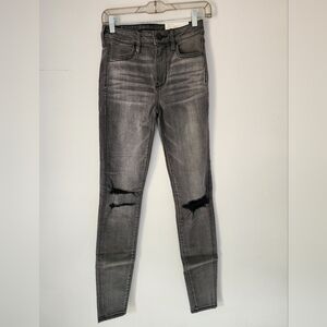 American Eagle Hi-Rise Jegging Grey Super Stretch 2 Long